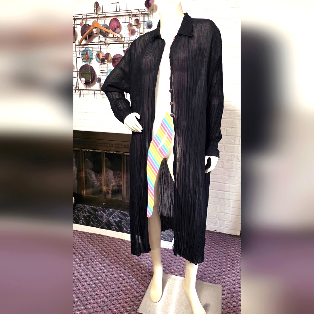 DAVID DART | Sheer Long Duster Cardigan